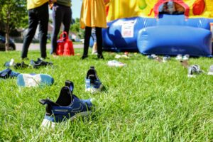 Can a bounce house go on concrete